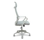 Silla Pro534 respaldo malla negro asiento tela base piramidal negra ruedas nailon - Negro