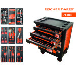 Servante équipée de 76 outils avec 9 modules