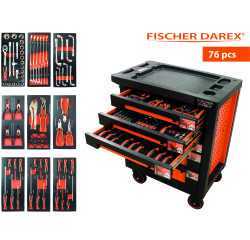 Servante équipée de 76 outils avec 9 modules