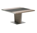 Vergadertafel Xennon L.141 x D.140 cm - met leren inzet