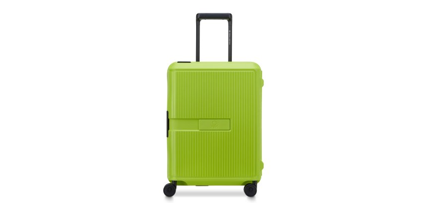 valise cabine slim 4 doubles roues 55 cm Color Block hardside Citron