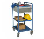 Petite servante 3 plateaux tôle + 1 tiroir 250 kg 635 x 470 mm roue TPE