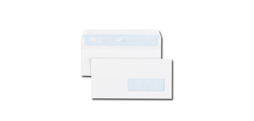 Enveloppe 110 x 220 mm GPV 80 g avec fenêtre 35 x 100 mm - Boîte de 500