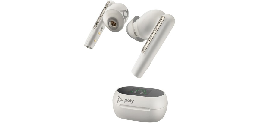 Auricular HP Poly Bluetooth VOYAGER FREE 60+ UC Teams USB-A Blanco con estuche de carga con pantalla táctil