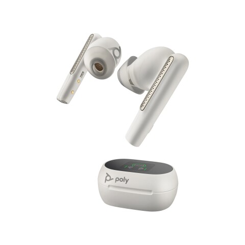 Auricular HP Poly Bluetooth VOYAGER FREE 60+ UC Teams USB-A Blanco con estuche de carga con pantalla táctil