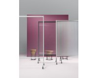 Mampara móvil separadora de espacios Ten Limit semi- transparente con ruedas - Anch 100 cm x Alt 150 cm