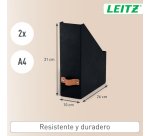 Revistero Leitz Puro, cartón 100% reciclado, pack de 2 - 10 - Negro