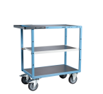 Servante mécano-soudée 3 plateaux tôle galvanisée 400 kg 850 x 500 mm roue TPE
