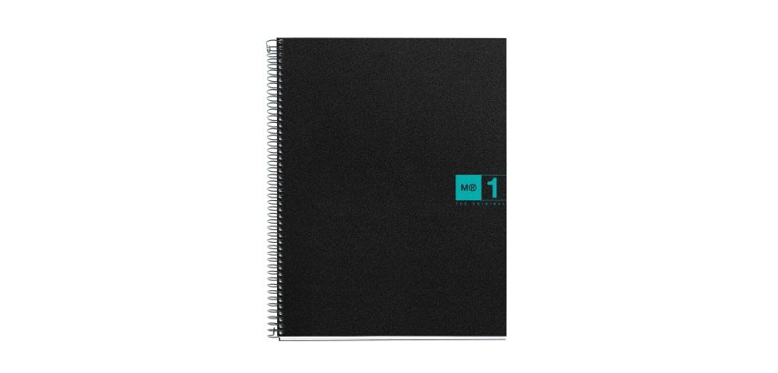 Notebook The Original, Couverture souple, A4, quadrillage 5x5 mm, 80 feuilles de 1 couleur, Miquelrius, Turquoise.

