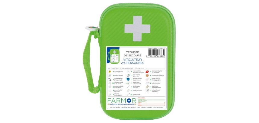 Trousse de secours Viticulteur 2/4 personnes  en PU vert