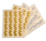 Gommettes étoiles or et argent métallisé Apli grande taille - Pochette de 128