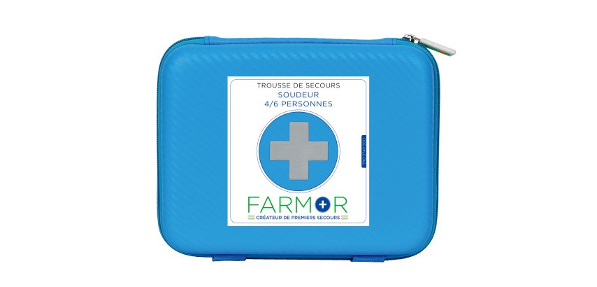 Trousse de secours  Soudeur 4/6 personnes en PU bleu