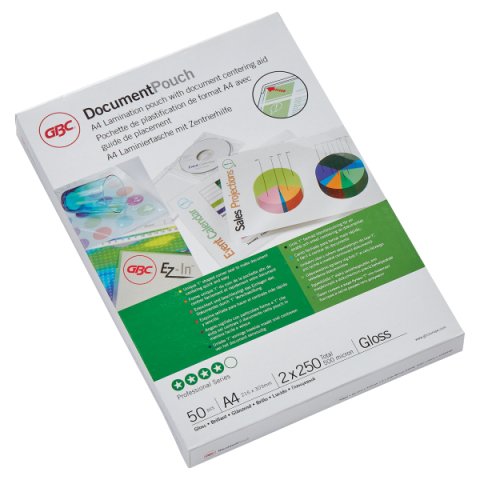 Paquete de 50 fundas de plastificación térmica GBC A3, 2 x 250 micras, brillante