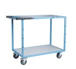 Servante mécano-soudée 2 plateaux mélaminés 250 kg 1000 x 600 mm roue TPE