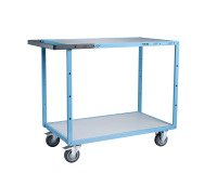 Servante mécano-soudée 2 plateaux mélaminés 250 kg 1000 x 600 mm roue TPE