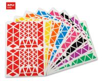 Gommettes formes triangulaires Apli tailles et couleurs assorties - Pochette de 2160