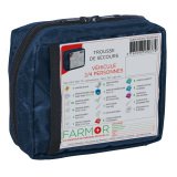 Trousse de secours Véhicule 2/4 personnes en tissu bleu