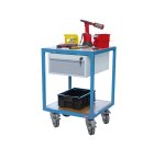 Petite servante établi 1 tiroir plateau bois médium 400 kg roue TPE