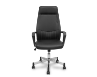 Opti520 executive chair, with fixed backrest, fixed armrests, and tilting mechanism, black finish and faux leather - FORÖL