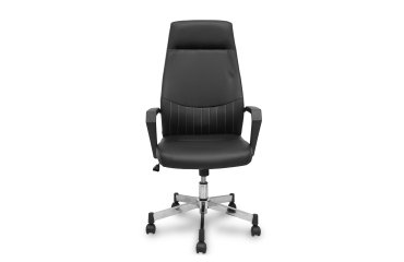 Fauteuil de direction Opti520, avec dossier fixe, accoudoirs fixes et mécanisme d'inclinaison, finition noir et similicuir - FORÖL