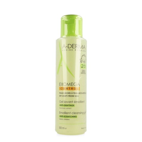 Aderma EXOMEGA Control Gel Lavant Emollient 2 en 1 (Corps et Cheveux) 500ml