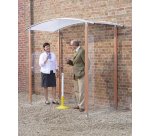 Auvent avec 2 parois plexi fixation contre un mur