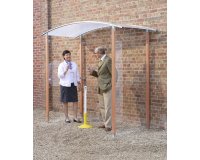 Auvent avec 2 parois plexi fixation contre un mur