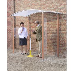 Auvent avec 2 parois plexi fixation contre un mur