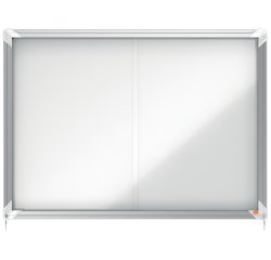 Vitrina de interior Nobo para 8 hojas A4 con superficie magnética y puerta deslizante