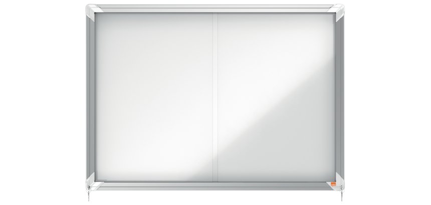 Vitrina de interior Nobo para 8 hojas A4 con superficie magnética y puerta deslizante