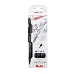 Rotulador de pincel Pentel Artist - Estuche 4 unidades