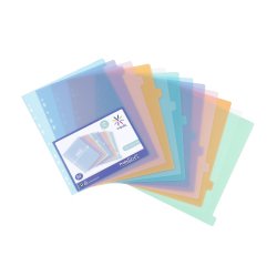 Intercalaires A4+ polypropylène coloré Propysoft Viquel 12 onglets neutres - 1 jeu