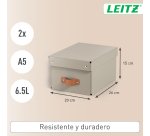 Caja de almacenamiento Leitz Puro con tapa, pequeña, 7L, cartón 100% reciclado, paquete de 2 - Beige - 7