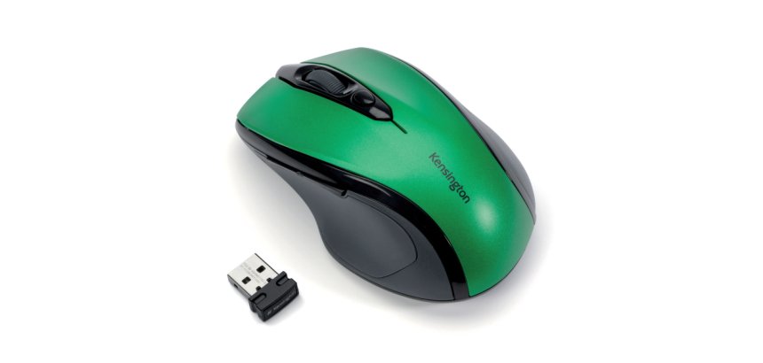Ratón óptico Kensington Pro Fit™ inalámbrico mediano, verde
