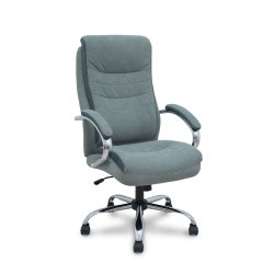 Fauteuil Opti533 Mécanisme d'inclinaison Tissu Gris Structure chromée Accoudoirs fixes Sans appui-tête Roulettes en nylon 50 mm