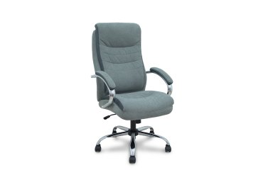 Fauteuil Opti533 Mécanisme d'inclinaison Tissu Gris Structure chromée Accoudoirs fixes Sans appui-tête Roulettes en nylon 50 mm