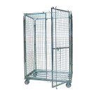 Roll acier zingué 4 ridelles avec porte verrouillable 600 kg 1140 x 760 mm