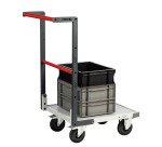 Chariot fixe plateau mélaminé 250 kg 550 x 500 mm roue caoutchouc Flatpack