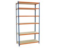 Estantería maderclick 6/500 azul/naranja/madera