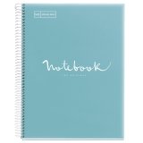 Notebook Emotions, Couverture souple, A4, séyès, 80 feuilles de 1 couleur, Miquelrius, Bleu Ciel.
