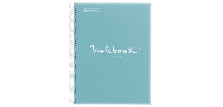 Notebook Emotions, Couverture souple, A4, séyès, 80 feuilles de 1 couleur, Miquelrius, Bleu Ciel.
