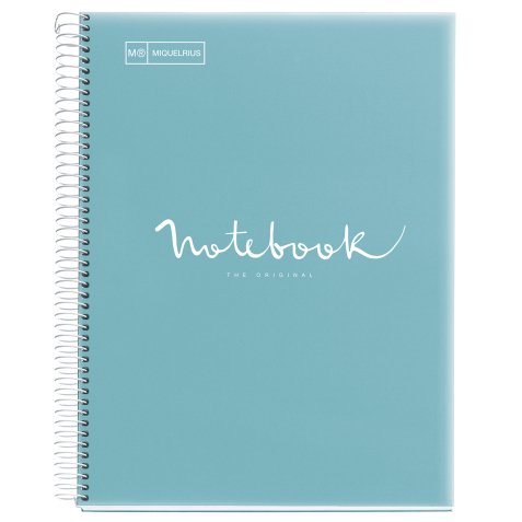 Notebook Emotions, Couverture souple, A4, séyès, 80 feuilles de 1 couleur, Miquelrius, Bleu Ciel.
