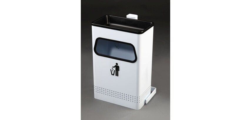 Papelera cenicero blanca pared exterior 25L Dahi