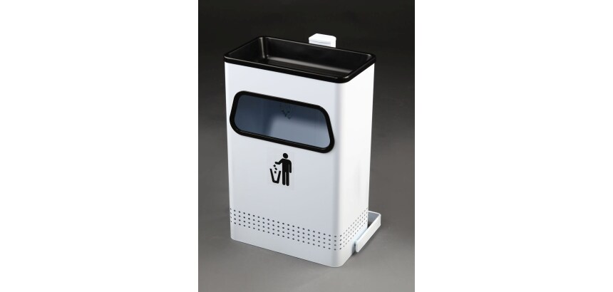 Papelera cenicero blanca pared exterior 25L Dahi