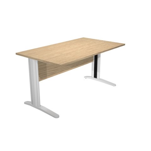 Mesa oficina Presto 140 pata metal T invertida - Roble