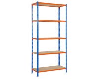 Estantería maderclick 5/500 azul/naranja/madera