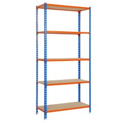 Estantería maderclick 5/500 azul/naranja/madera