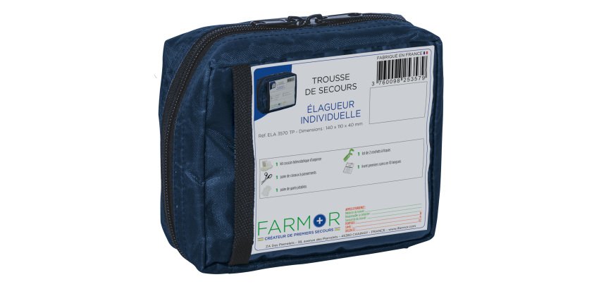 Trousse de secours individuelle Élagueur en tissu bleu