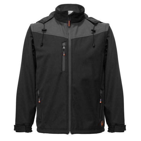 Softshell 2 en 1 con detalles a contraste talla 2XL - Negro