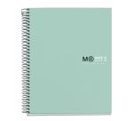 Notebook The Original, Couverture rigide, A5, quadrillage 5x5 mm, 80 feuilles de 1 couleur, Miquelrius, Aqua.
